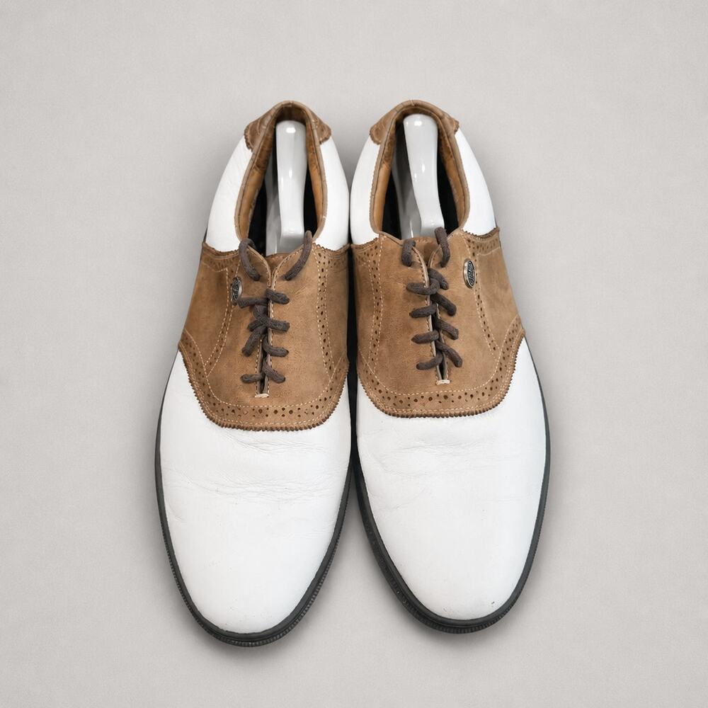 Callaway Maximus Vintage Mens Golf Shoes Size 13 M White Leather Suede Spikeless